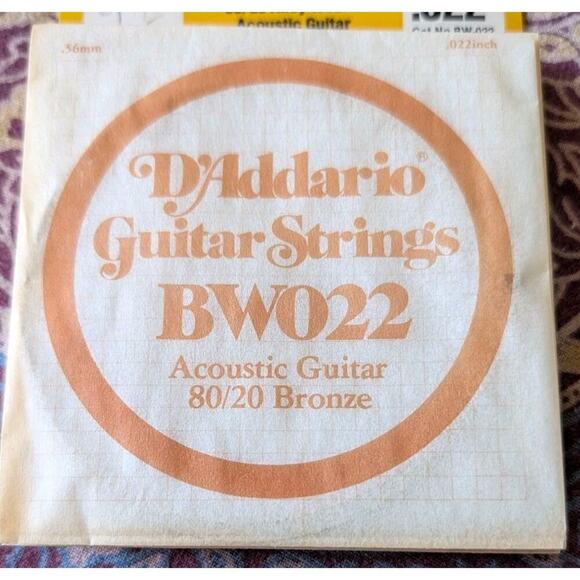 D'Addario BW022 Vintage Guitar String Acoustic Guitar 80/20 Bronze + Index Card - Picture 3 of 5